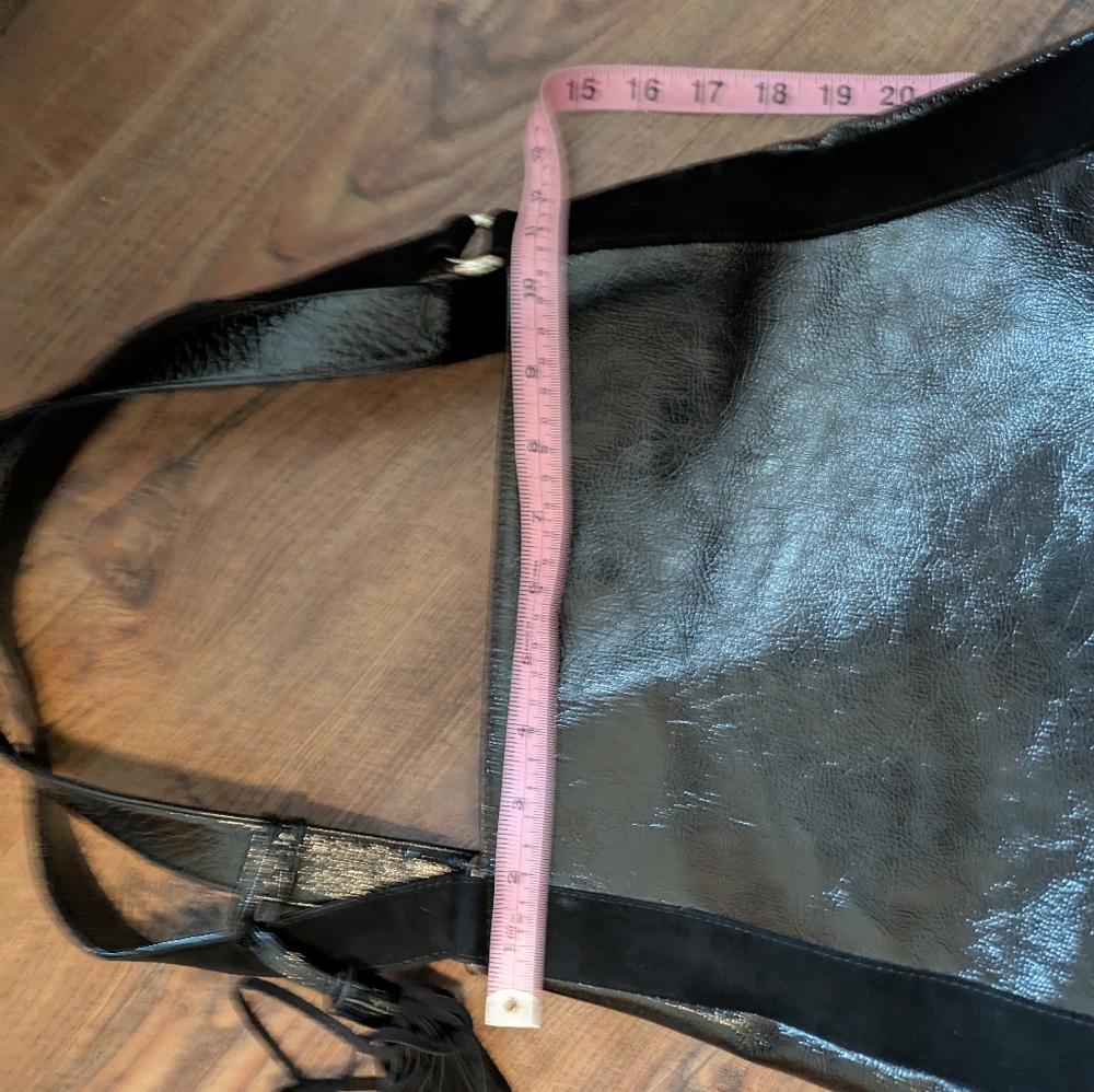 Giani Bernini Patent Black Leather Tote Bag Black Purse - Picture 5 of 9